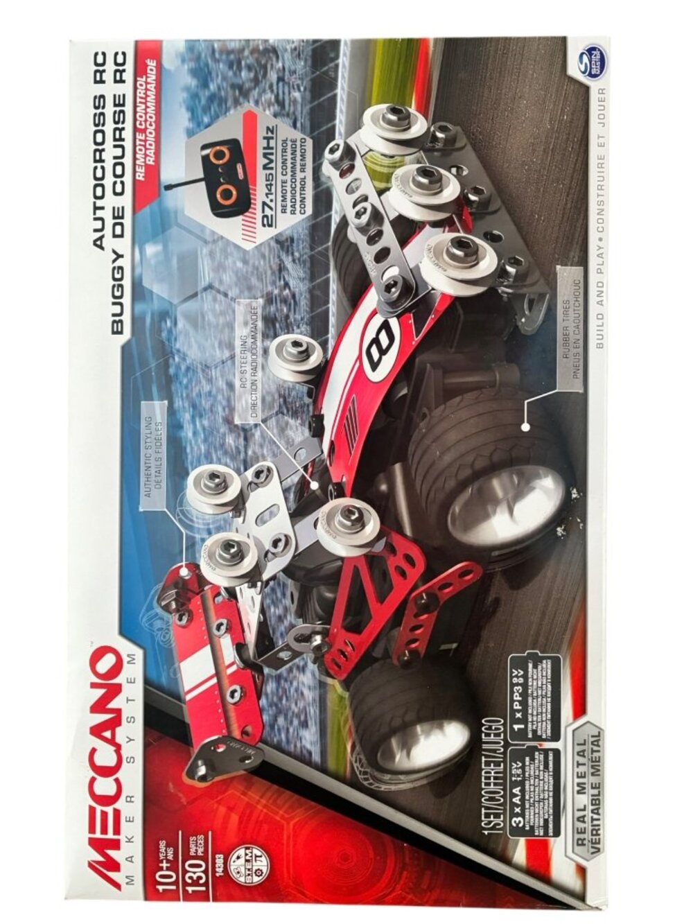 Meccano Autocross RC Buggy Maker System Kit‎ 2-In-1 Build 130 Pieces Real Metal